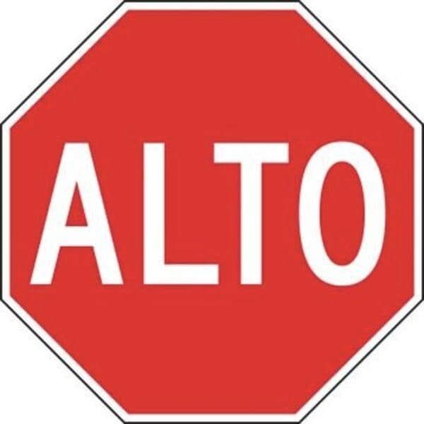 Accuform STOP SIGN SPANISH 24 in x 24 in DG SHFRR030DP - main